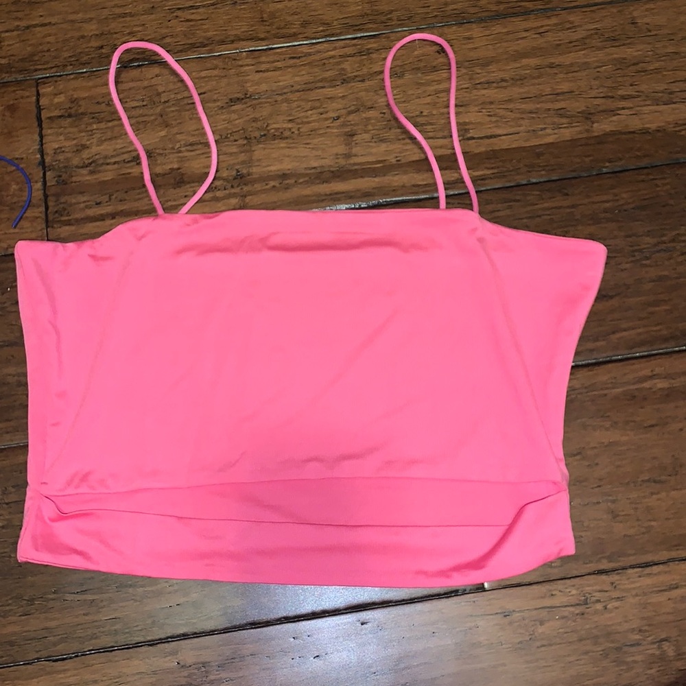 neon pink tank top